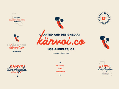 Känvoi and California Vibes badge branding california design graphic identity illustration lockup logo losangeles type typography