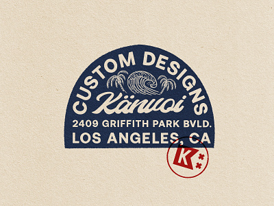 Custom Designs at Känvoi Company badge branding california graphic identity illustration lockup logo losangeles palm trees surf typography waves