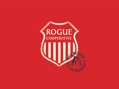The Rogue Cooperative Shield Lock-up badge branding design graphic identity illustration lockup logo type typography vintage