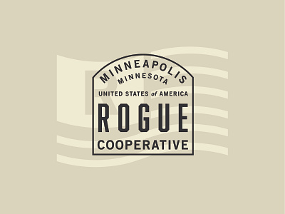 The Rogue Cooperative Lock-up america badge branding design flag graphic identity illustration lockup logo type typography usa vintage