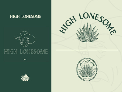 High Lonesome Branding agave badge branding design graphic identity illustration liquor lockup logo typography