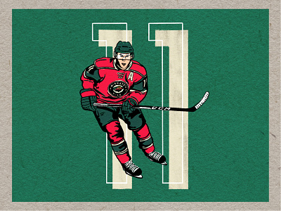 ZachParise #11 graphic hockey illustration minnesota nhl wild
