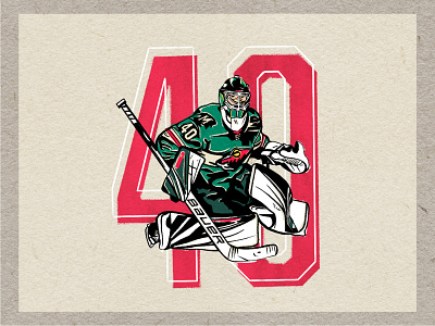 DevanDubnyk #40 graphic hockey illustration minnesota nhl