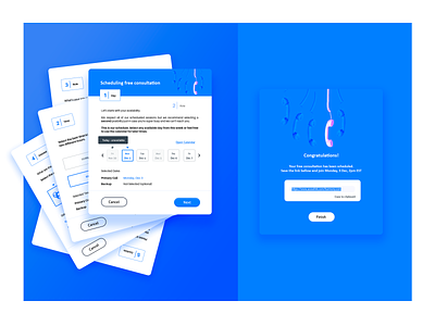 Book a call (Form & Success Message) Harmony [3] blue calendar call collaboration contact form form elements options pop up window schedule session success message survey ui ux uxd week