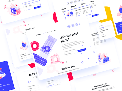 Landing Page (Full page attachment) collaboration digital agency dropdown exit promo full website house icons illustration interaction isometric menu options pop-up services shapes subscribe form target audience user experience user interface user research