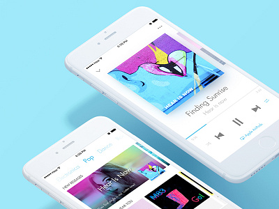 Music app UI app blue music ui
