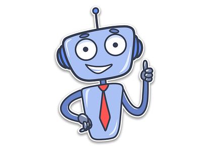 Stiker robot art character design concept design illustration robot sticker telegram