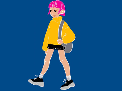 PinkGirl art catlovers character design concept design girl girl illustration illustration