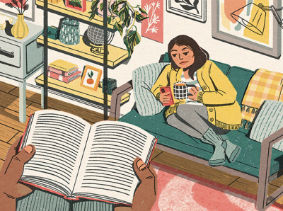 Comfort Nesting - Podcast Art asian illustrator home illustration illustrator interior lifestyle illustration npr plant podcast podcast art tech illustration tech portrait