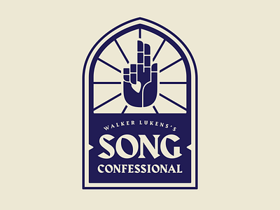 Song Confessional Logo hand music stained glass