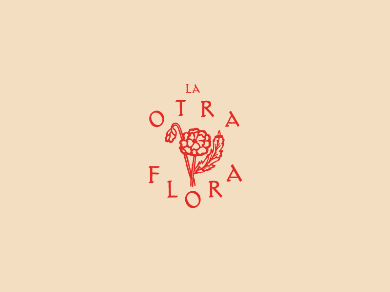 La Otra Flora logo stamp bouquet flower
