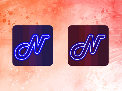 App Icon Design : Neon Night Photo Filter branding design flat icon illustration logo