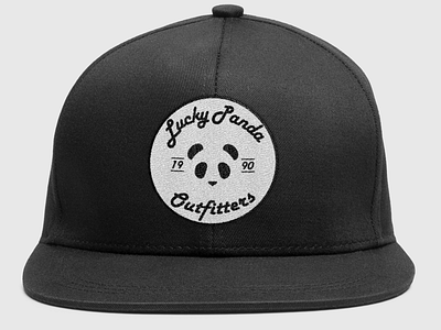 Lucky Panda animal logo artwork blackandwhite branding clothing design digital art hat illustration logo minimal mockup panda vector