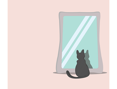 CopyCat animal art animal illustration artwork cat design digital art icon illustration illustrator minimal mirrors vector