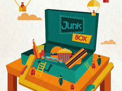 Junk Box food icons infographic marketing