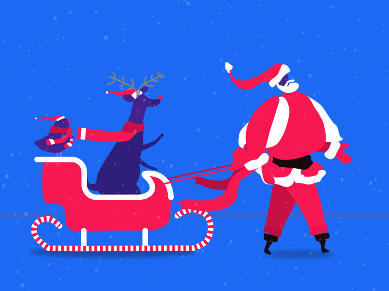 Christmas is all about looking after your loved ones :) :) after effects animation celebrations christmas christmas tree festive gif journey loop presents reindeer ribbon santa sleigh snow special moments walk winter