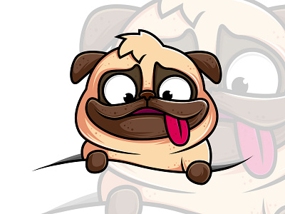 PugTongue adobe illustrator animal cartoon cute animal dog fun funny mascot pug vector vectorart