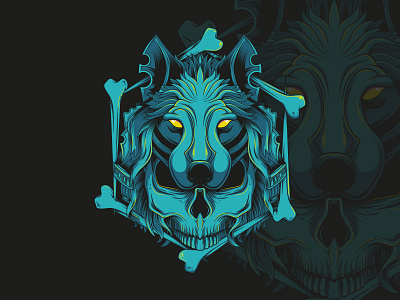 skuwol adobe illustrator cartoon design illustration illustrator skull skull art vector vectorart wolf wolfman