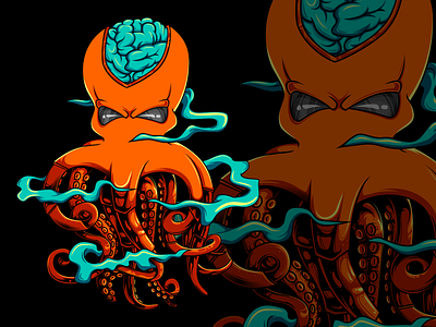 OctoBot adobe illustrator animal cartoon design illustration illustrator octopus robot vector vectorart vectors