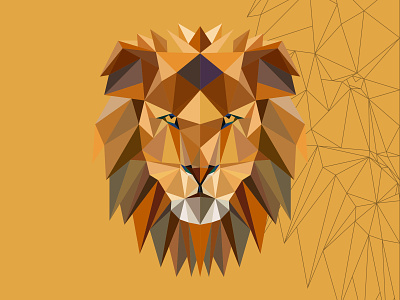 polygon lion adobe illustrator animal cartoon design illustration illustrator lion mascot polygon vector vectorart