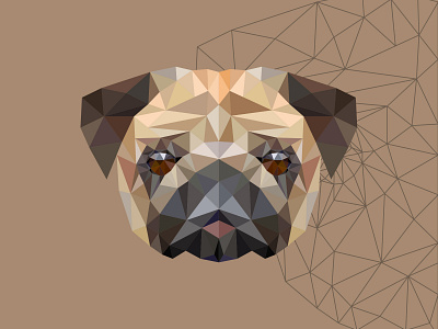 polygon pug adobe illustrator animal cartoon design illustration illustrator mascot polygon pug vector vectorart