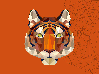 polygon tiger adobe illustrator animal cartoon design illustration illustrator mascot polygon tiger vector vectorart