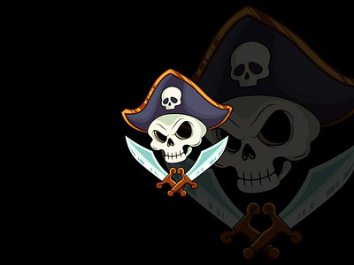 cute pirate skull adobe illustrator cartoon ill illustration illustrator mascot vector vectorart