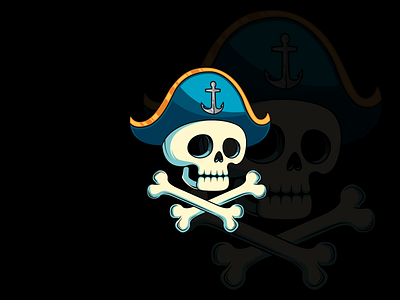 cute pirate skull v.3 adobe illustrator cartoon illustration illustrator mascot vector vectorart