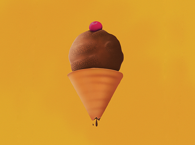 Ice cream icecream illustration procreate yellow