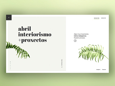 Web cover. abril interiorismo + proxectos. composition css design graphic html ui ux web