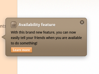 Availability Feature availability feature tooltip ui