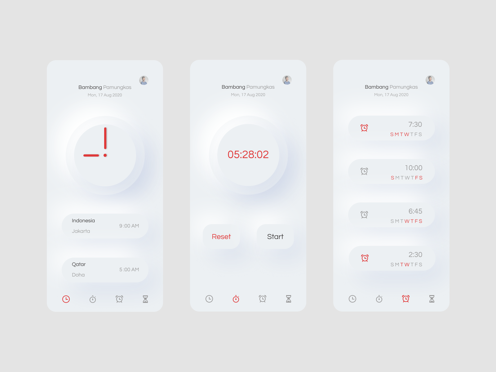 Clock Design App Neumorphism by Muhammad Irvan Aditiya on Dribbble