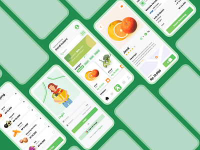 Mobile E-Commerce App app branding challenge e commerce graphic design green mobile ui