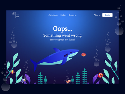 Eror 404 | Exploration UI Design awesome blue colors branding clean colorful design eror eror 404 figma fish sea ui uiux design ux website