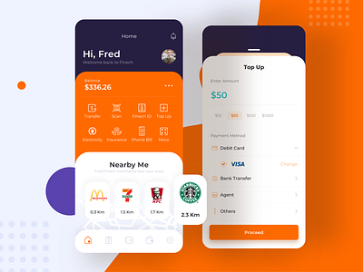 Home screen - part of Fintech UI KIT -