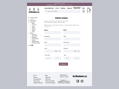 Knihobot.cz - Inquiry form redesign book resale book swap form design redesign ui ux website redesign