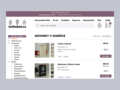 Knihobot.cz - Land page redesign book swap bookstore e commerce landpage redesign redesign concept ui ux