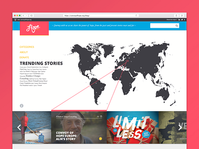 Convoy of Hope: The Hope Supply Blog blog clean creative flat interactive interface mission storys ui ux web website