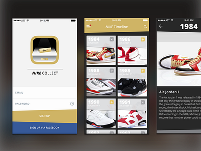 Nike Collect: Concept app appdesign collect flat interface nike shoe ui ux
