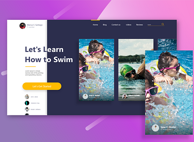 Learn Swimming ! web design. color concept creative design fresh landing page ui landingpage learning design professional ui ux uxdesign website