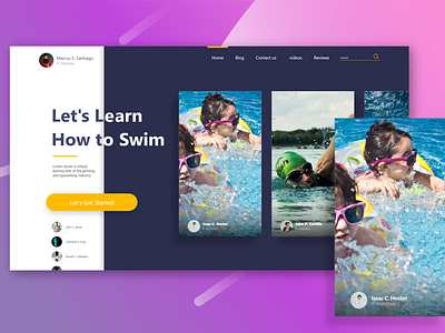 Learn Swimming ! web design.