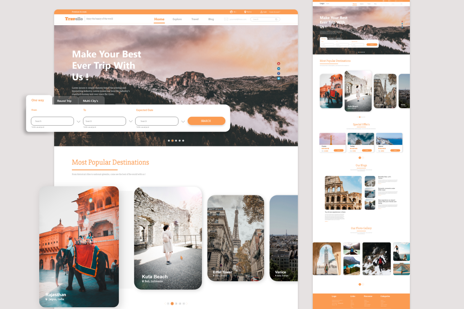 Travel landing page by SAKIB | Idea's Lab on Dribbble