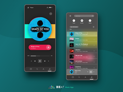 Beat - music player app. 2020 adobexd clean clear color concept creative creative design minimal music app trend ui ux uxdesign