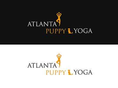 yoga logo branding design flat logo minimal puppy puppy yoga typography yoga yoga logo yoga pose