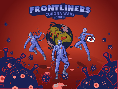 "FRONTLINERS" Corona Wars Scene ll corona coronavirus covid19 debut debuts design illustration medical vector
