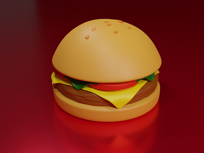 Unreal Burger 3d blender burger design food