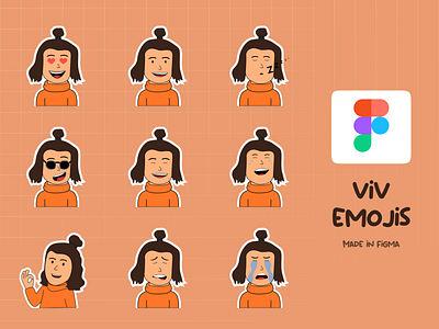 Viv Emojis emoji emotion figma illustrations stickers