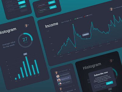 UI elements dark app clean design figma flat ligth minimal mobile app ui ux web