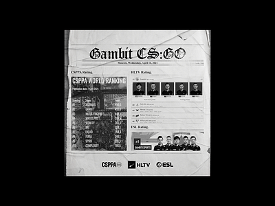 GAMBIT CS:GO NEWSPAPER design graphic design