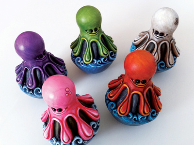 OCCTOBOBBA - 4.5" Resin Weeble Series acrylics handpainted resin rotocasted toys